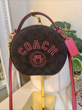Coach Canteen Crossbody In Signature Canvas With Varsity Motif bag